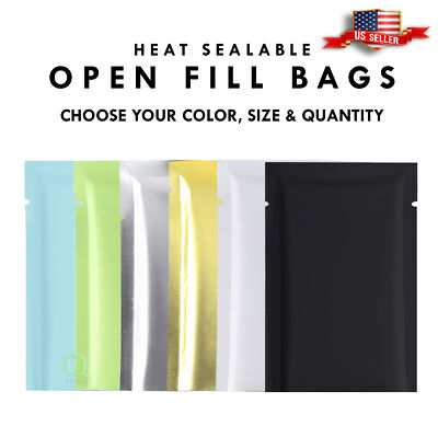 QQ Studio Matte Metallized Foil SlickSeal  Heat Sealable Flat Open Fill Bags
