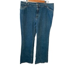 J Jill SZ 16 Wide Leg High Rise Medium Wash Stretch Jeans Boho Retro Hippie