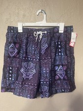 NWT Mens Marvel Black Panther Lined Swim Trunks Size M