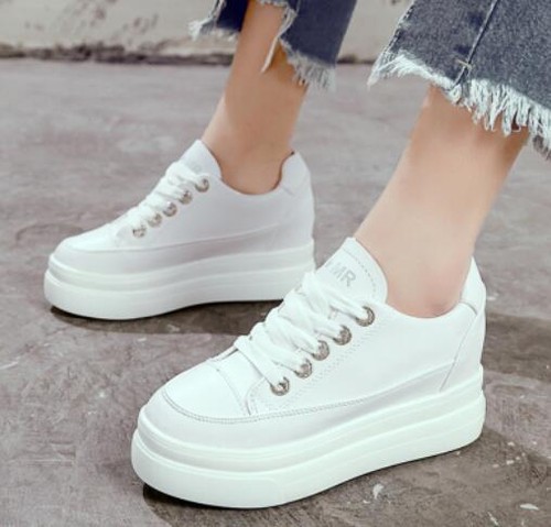 white sneakers high platform