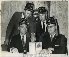 1965 Press Photo Fahrad Grotto Motorcycle Escort officers installed at a meeting