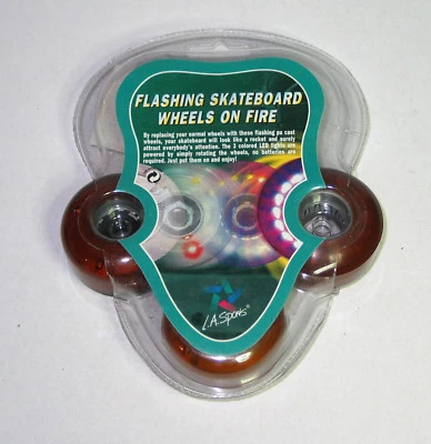 4 STÜCK L.A. SPORTS Flashing Skateboard Wheels Leuchtrollen 50 x 30 mm 88A NEU!