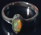 MEXICAN NATURAL FLASHING FIRE OPAL 925 STERLING SILVER RING Sz 6 TAXCO JEWELRY