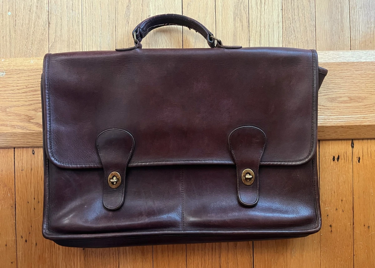 Vintage Coach bag Leather Briefcase *RARE* Deep Purple #292-9605