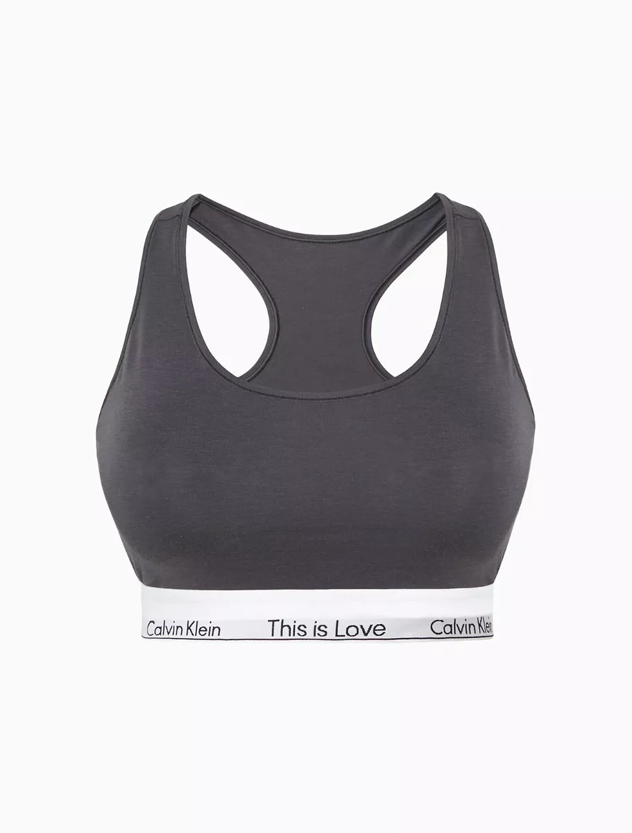 Modern Cotton Unlined Bralette in Grey