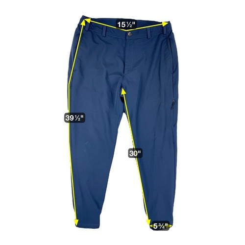 MACK WELDON 'Radius Flex Jogger' Mens Pants Stretch Tech Zip Pocket Blue Medium - Picture 4 of 14