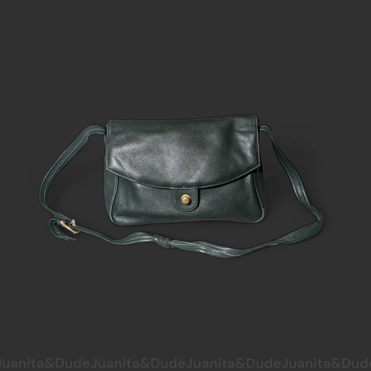 J.G Hook Vtg Black Crossbody Bag  with Adjustable Strap and Flap Closure HarlowII_VintageBlackLeather_1  main image 3