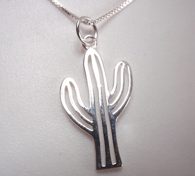Wüstenkaktus Anhänger 925 Sterlingsilber 