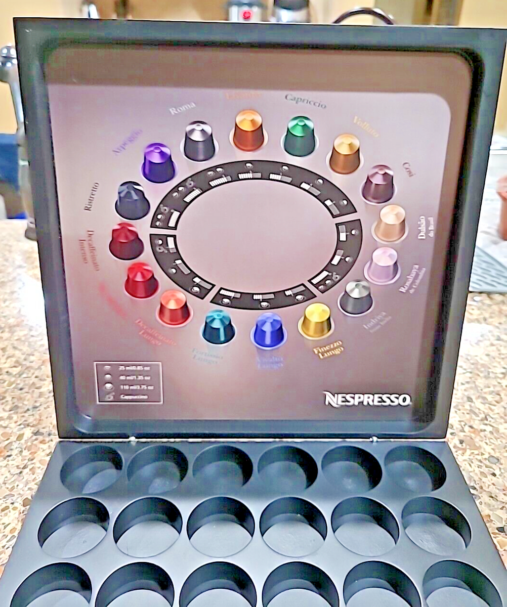 NESPRESSO DISCOVERY BOX PODS ORGANIZER STORAGE CASE for 36 COFFEE