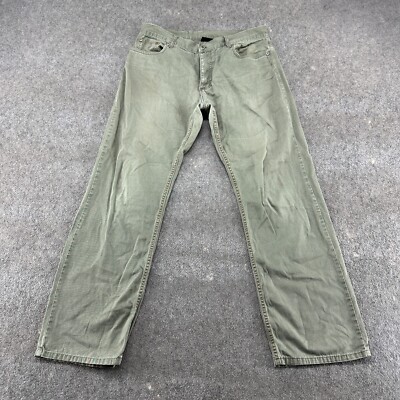 VINTAGE Kikwear Pants Mens 34x31 Green Chino Relaxed Straight Army