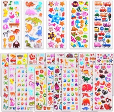 Stickers for Kids 1000+, 3D Puffy Stickers 40 Different Sheets, Cute Stickers Va