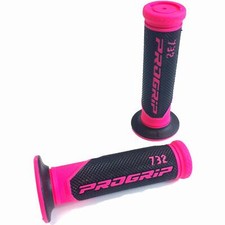 Progrip Poignées Gomme Rose Noir Pour Moto Scooter Enduro Motocross