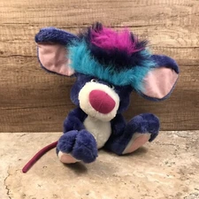 VINTAGE PLAY BY PLAY PURPLE MOUSE PLUSH ANIMAL MULTICOLOR HAIR PLASTIC EYES