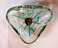 Vintage Murano Art Glass by Alfredo Barbini Fish Triangle Bowl/Dish/Ashtray