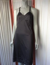 Vintage Wonder Maid Full Slip Lingerie Womens 40 Black Non Cling USA Made