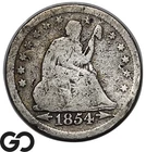 1854 Seated Liberty Quarter, w/ Arrows