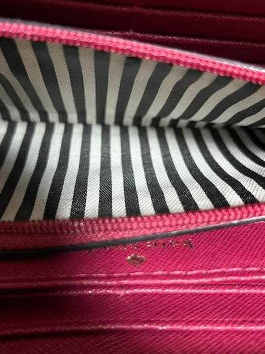 KATE SPADE Long Wallet Bicolor Pink Silk Excellent with Box thumbnail 3