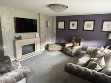 3-Piece Sofa Suite Chairs and Footstool In Great Condition Collection Only