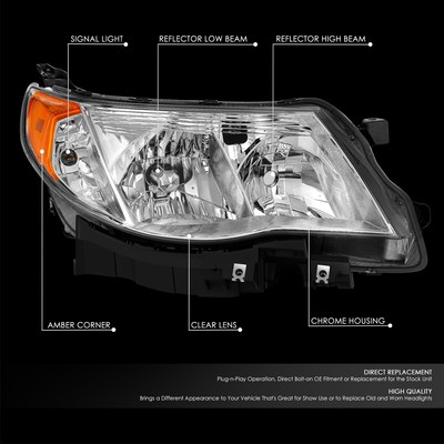 Passenger Right Side Headlight HeadLamp 84001SC061 For 09-13
