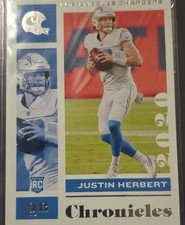 Panini 2020 Chronicles Justin Herbert #53 Rookie Los Angeles Chargers NFL Card. rookie card picture