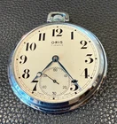 Antique Swiss Made ORIS Mens Pocket Watch - NOT Working- For Parts or Repair
