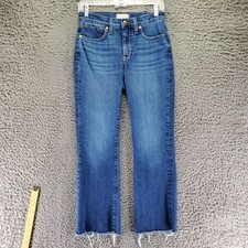 Madewell Jeans Womens 25 Blue Mid-Rise Kick Out Jeans Cropped Stretch Denim