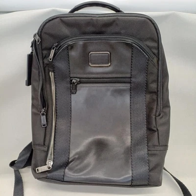 Sac à dos TUMI en cuir noir en nylon pour hommes sac à dos d'affaires 232682D - Photo 1/4