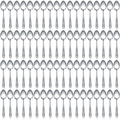 100 Pieces Dinner Spoons Set 6.69 Inches Silverware Spoons Bulk Stainless Ste