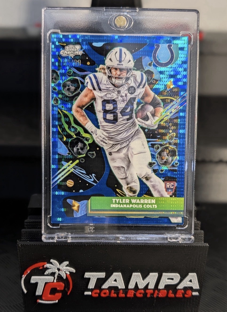 2025 Topps Cosmic Chrome Tyler Warren Blue Moon Refractor RC /99 Colts #143