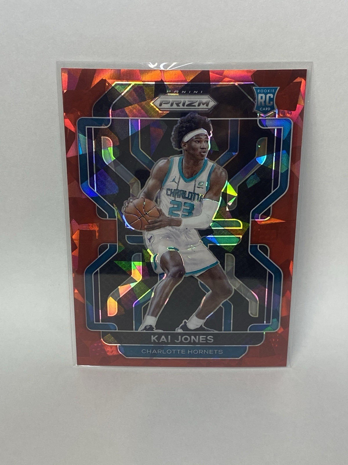2021-22 Panini Prizm Red Cracked Ice Rookie Kai Jones #323 Hornets NBA