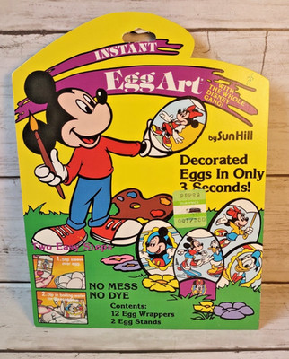 Vintage Disney Mickey & Minnie Easter Egg Shrink Wraps Instant Egg Art 12 New