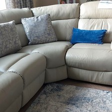 DFS Grey Leather Sofa Contemporary/Modern 250cm L x 85cm W x 100cm H