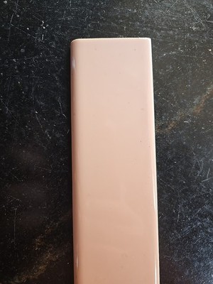 Vintage Flat Bullnose Trim Beigey Pink Tile NOS 6 1/8'' X 2'' Mid-State