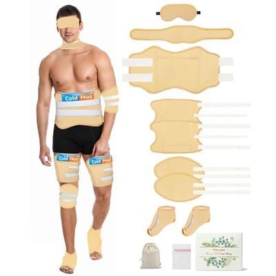 11 PCS Castor Oil Pack Wrap for Men, Castor Oil Wraps for Entire Body Plus Size,