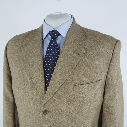 PIERRE CARDIN Blazer 48S UK Size Mens Knitted Check Beige Wool Sport Coat Jacket - Picture 10 of 16