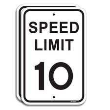 2-Pack Speed Limit 10 MPH Sign Slow down Traffic Sign 12"X18" Rust Free 40Mil UV