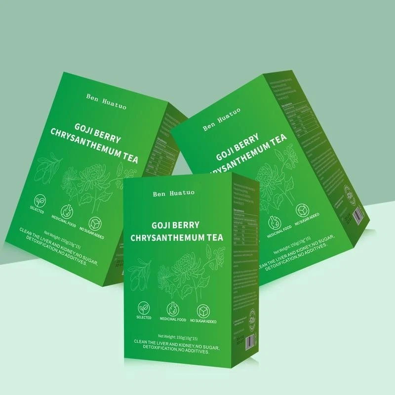 Té de crisantemo de bayas de Goji mezcla natural de ocho ingredientes herbales 15 paquetes Foto 3 de 4