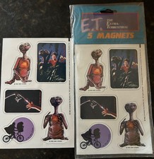 2 NEW E.T. 1982 The Extra Terrestrial 5 Magnets New in Package