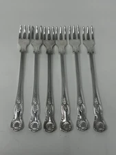 Set of 6 EPNS A1 Sheffield Fruit/Dessert Forks, King’s Shell, ~6”