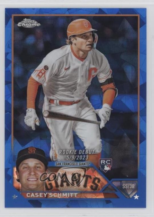 2023 Topps Chrome Update Sapphire Edition Rookie Debut Casey Schmitt 1dg6