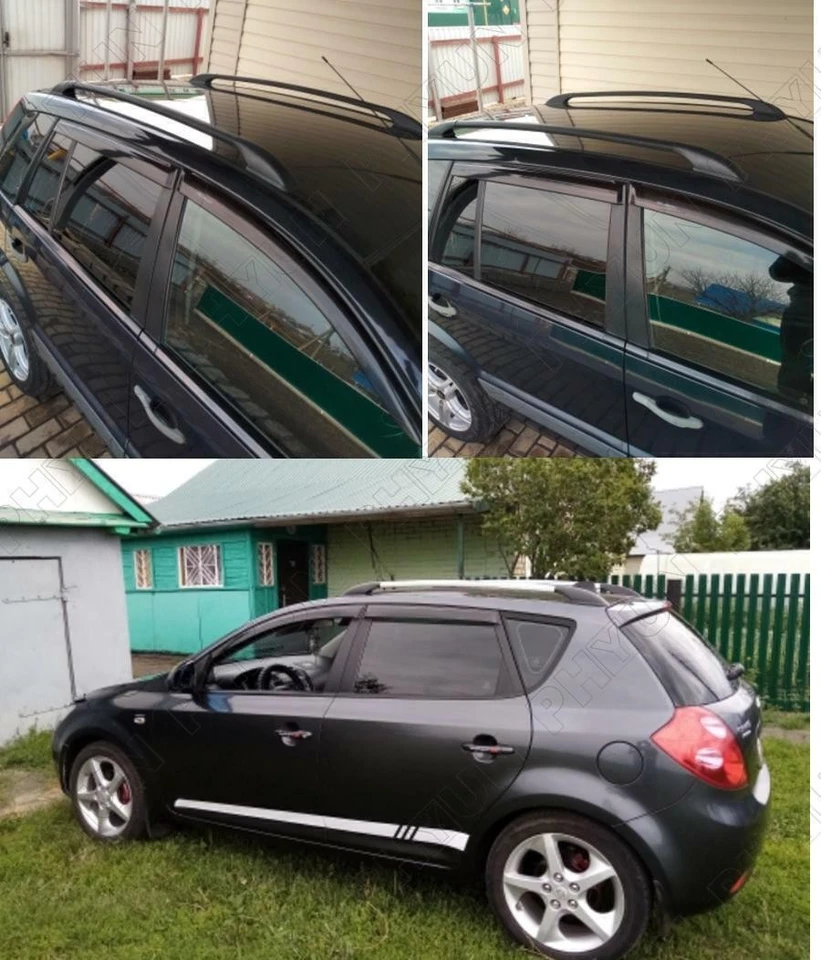 Pair 1.4m/55'' Car Decorative Roof Rack Side Bar Rail Aluminum Alloy w/Adhesive Foto 3 de 4