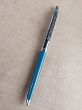 Paper Mate Blue Chrome Slim Profile Double Heart Vintage Pen Brass Threads 