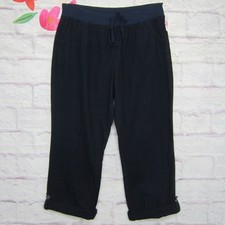 FRESH PRODUCE Size L South Beach Blue Getaway Canvas Pull-on Pants New 