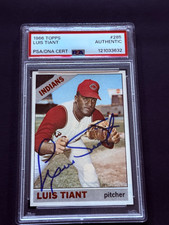 Luis Tiant Signed Autograph 1966 Topps #285 PSA DNA