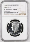 1964 Kennedy Half Straight G NGC PF69 Ultra Cameo POP 2/0 Type 1 PR69 DCAM RARE