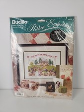 NEW - Bucilla 40976 Love Makes Our House 1994 Ribbon Embroidery/Cross Stitch Kit