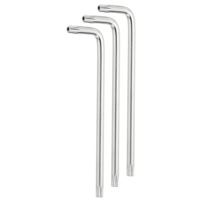 3 Pcs T30 Anti Tamper Proof Torx Hex Key Wrench with Hole 4.69'' Long Arm, Silver