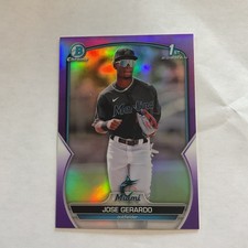 Jose Gerardo 2023 Bowman Chrome Purple Refractor /250 #BCP-195 Miami Marlins⚾️