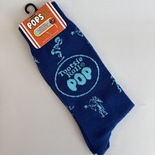 TootsieRoll Pops Crew Socks Blue 6-12 Size Unisex NWT New