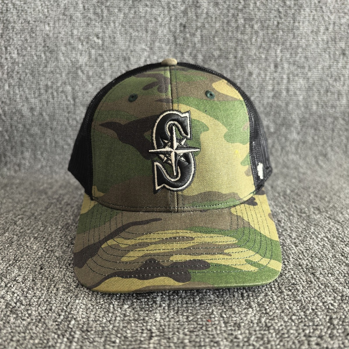 '47 Brand Seattle Mariners MLB Camo Trucker Snapback Hat Cap